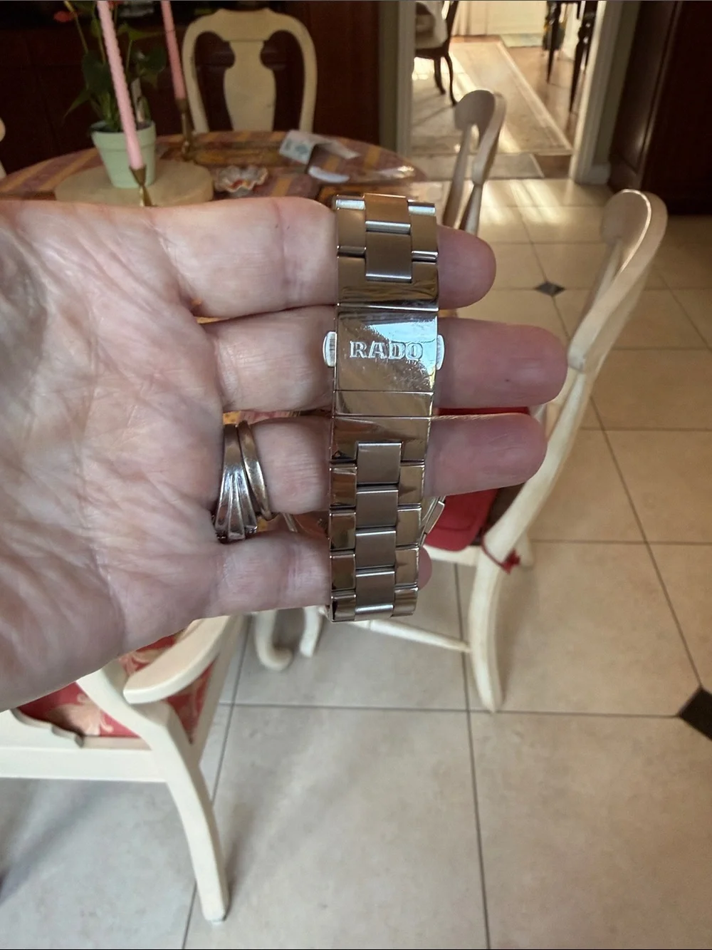 Rado Super Chrono Stainless Steel Watch with Black face edged in Gold